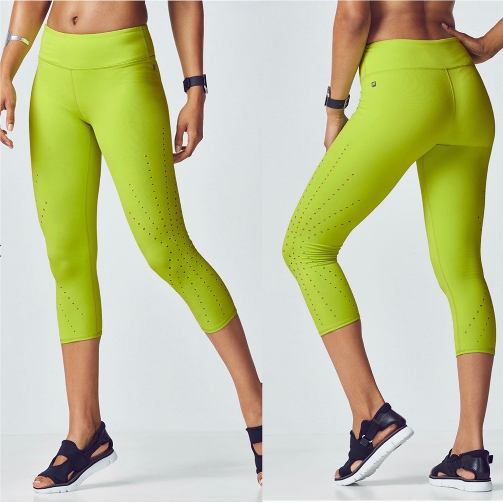 Fabletics Angela Capri Lime Green Leggings